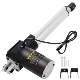 VEVOR 6 Inch Stroke Electric Actuators DC 12V with Mounting Bracket Heavy Duty 6000N/1320LB Actuators for Recliner TV Table Lift Massage Bed Electric