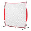 VEVOR Barricade Backstop Net, 7x7 ft Ball Sports Barrier Netting, Portable Practice Equipment with Carry Bag