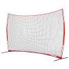 VEVOR Barricade Backstop Net, 16x10 ft Ball Sports Barrier Netting, Portable Practice Equipment with Carry Bag