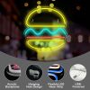 1pc 5V USB Powered Hamburger Shape Back Plate Neon Sign Light for Wall Party, Bedroom, Game Room, Sports Festival