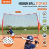 VEVOR Barricade Backstop Net, 12x9 ft Ball Sports Barrier Netting, Portable Practice Equipment with Carry Bag
