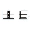 Floating Wall Mounted Shelf | 44 lbs Weight Capacity | 2 Shelves Tinted Tempered Glass | Black