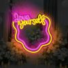 1pc Unique love yoursell Mirror LED Neon Sign - Silver Wall Art Lamp for Home Decoration, Studios, Salons, Decorative Arts, Valentine's Day Gifts