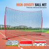 VEVOR Barricade Backstop Net, 16x10 ft Ball Sports Barrier Netting, Portable Practice Equipment with Carry Bag