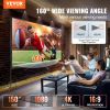 VEVOR Projector Screen with Stand, 150 inch 16:9 4K 1080 HD Outdoor Movie Screen with Stand, Wrinkle-Free Projection Screen with Tripods and Carry Bag