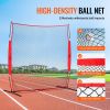 VEVOR Barricade Backstop Net, 7x7 ft Ball Sports Barrier Netting, Portable Practice Equipment with Carry Bag