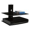 Floating Wall Mounted Shelf | 44 lbs Weight Capacity | 2 Shelves Tinted Tempered Glass | Black