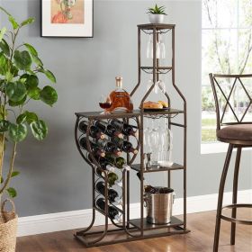 11 Bottle Wine Baking Rack, 5-layer Independent Wine Rack,Prohibited Platform Temu (Color: Grey)
