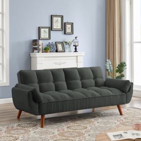 Newly Designed Linen Sofa Furniture With Adjustable Backrest And Easy Assembly Lounge Chair - Dark Gray (Option: Dark Gray)