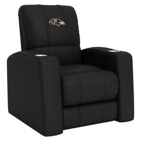 Relax Home Theater Recliner with Baltimore Ravens Primary Logo (Material: Commercial Grade Synthetic Leather)