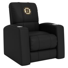 Relax Home Theater Recliner with Boston Bruins Logo (Material: Commercial Grade Synthetic Leather)